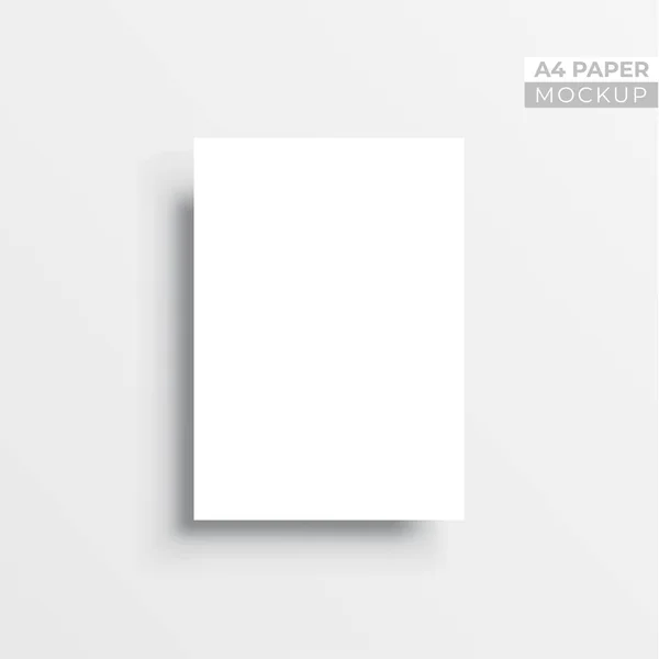 Realistic Paper Mock Isolated Light Gray Background Vector Design Template — Stock Vector