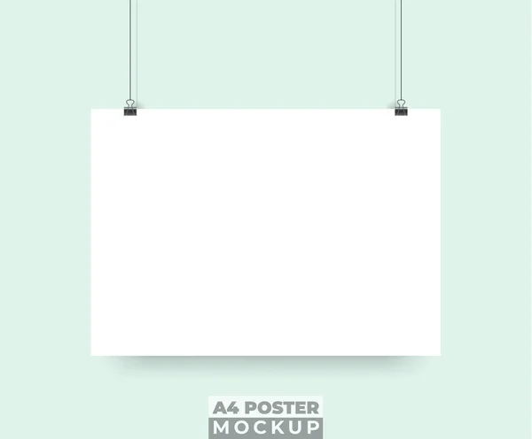 pastel renk arka plan izole poster mockup asılı. stok vektör tasarımı eps 10