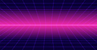 Background Landscape 80s Style. Synthwave, retrowave wallpaper designs. Vector eps 10 clipart