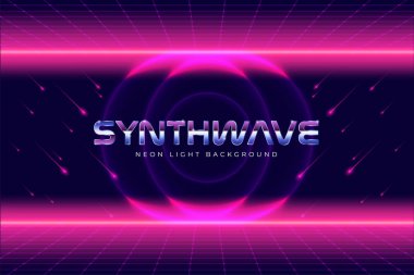 Background Landscape 80s Style. Synthwave, retrowave wallpaper designs. Vector eps 10 clipart