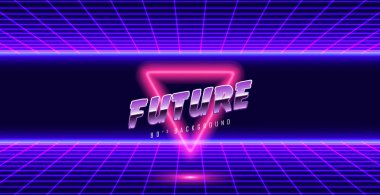 Background Landscape 80s Style. Synthwave, retrowave wallpaper designs. Vector eps 10 clipart