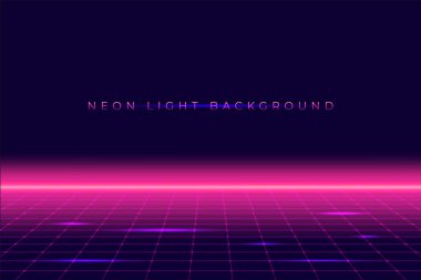 Arka Plan Manzara 80s Stil. Synthwave, retrowave duvar kağıdı tasarımları. Vektör eps 10
