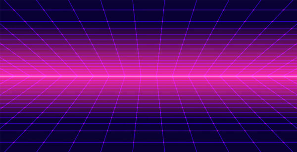 Предпосылки / контекст Landscape 80s Style. Синтвейв, ретушь дизайн обоев. Вектор EPS 10
