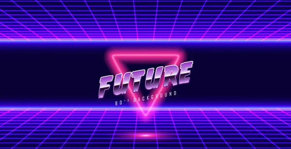 Arka Plan Manzara 80S Stil Synthwave Retrowave Duvar Kağıdı Tasarımları — Stok Vektör