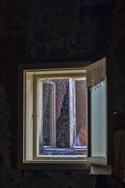 Pencerenin Yağmur Yağar — Stok fotoğraf