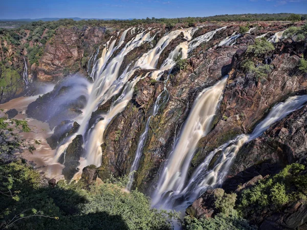 Hermosa Ruacana Cae Frontera Namibia Botswana — Foto de Stock