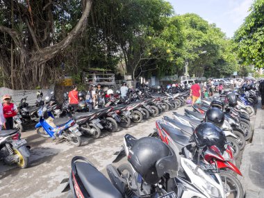 Sanur, Bali, Endonezya, 6 Mayıs.2017, motosiklet park, 6 Mayıs. 2017, Sanur, Bali, Endonezya 