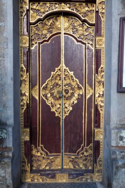 güzel dekore edilmiş kapı, Bali, Endonezya