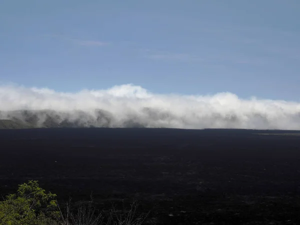 Molnen Rullar Kratern Sierra Negra Isabela Island Galapagos Ecuador — Stockfoto