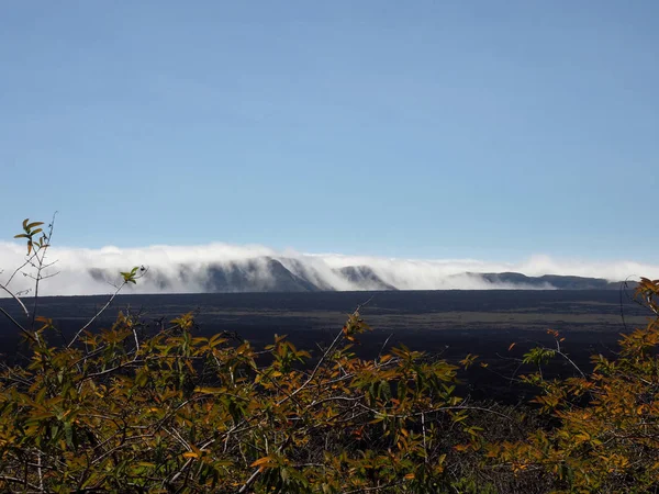 Molnen Rullar Kratern Sierra Negra Isabela Island Galapagos Ecuador — Stockfoto