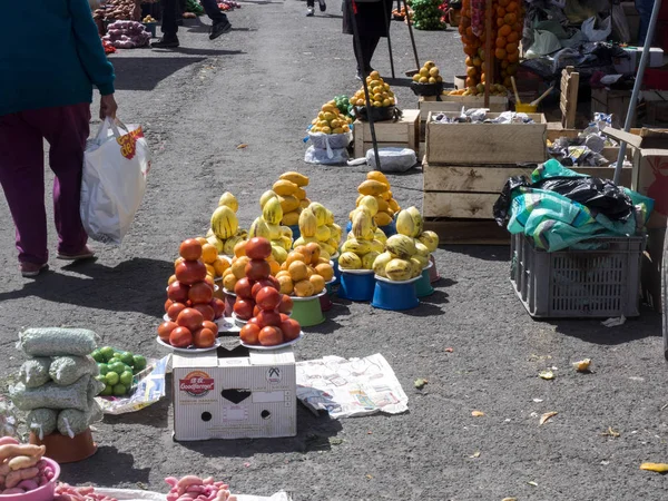 Quito Equador Décembre 2017 Riche Offre Fruits Légumes Viandes Marché — Photo
