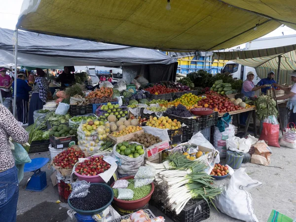 Quito Equador Diciembre 2017 Rica Oferta Frutas Verduras Carnes Mercado —  Fotos de Stock