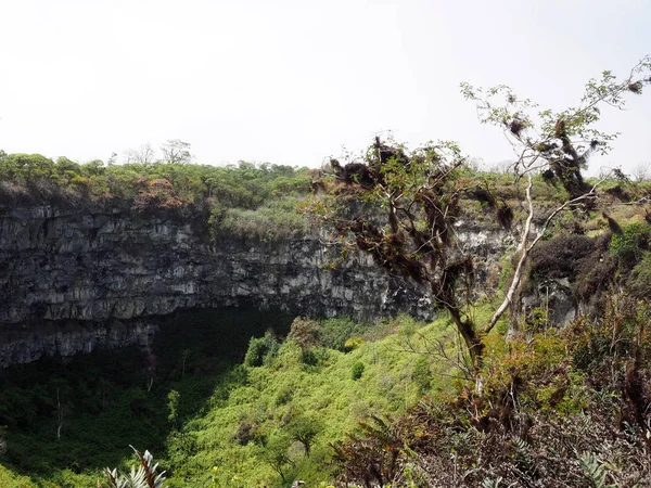 Cratere Incolto Del Vulcano Estinto Cuando Roca Santa Cruz Galapagos — Foto Stock