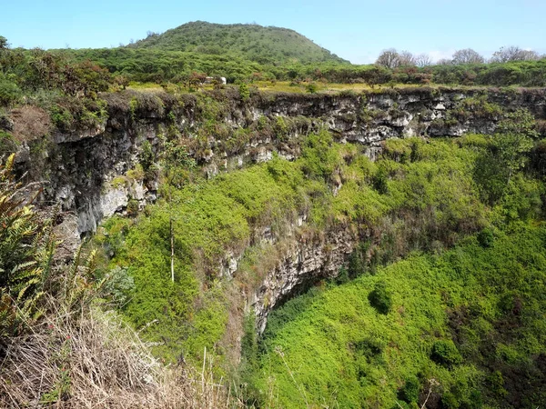 Egy Benőtt Kráter Kihalt Cuando Roca Vulkán Santa Cruz Galapagos — Stock Fotó