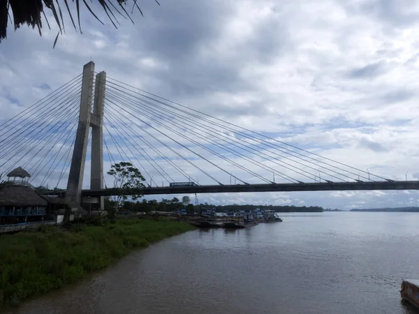 a large bridge over the Napo River, Coca, Ecuador