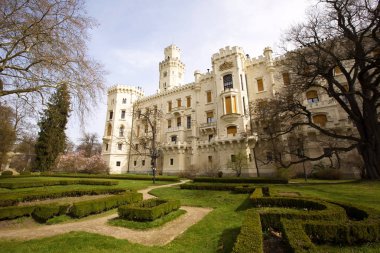  Bahçeleri ve kale Hluboka nad Vltavou, Çek Cumhuriyeti için 