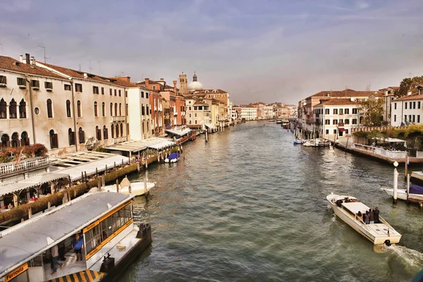 Βενετία Γόνδολες Σχετικά Canal Grande Ιταλία — Φωτογραφία Αρχείου