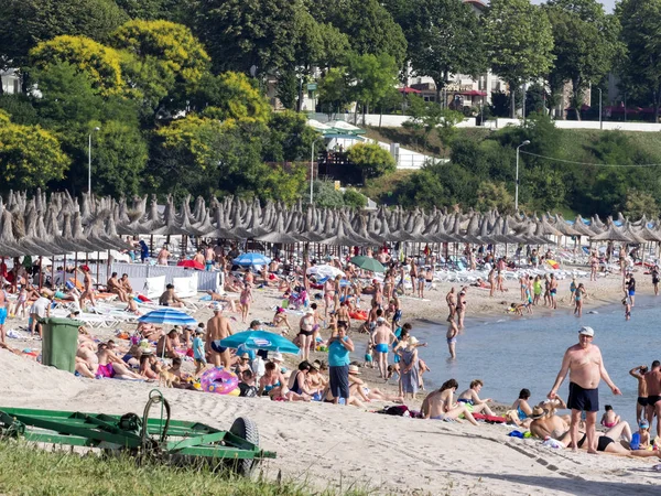 Sands Oro Bulgaria Julio 2017 Playa Llena Turistas Verano Julio — Foto de Stock