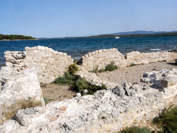 ruins of a Roman tank on the Croatian coast
