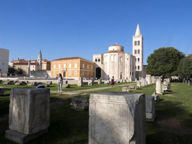 Zadar, Coratia Ağustos 29.2017, arkeolojik eserlerin eski şehir Ağustos 29. 2017, Zadar, Coratia