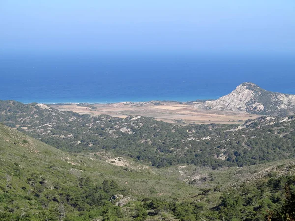 Bergachtige Platteland Rhodes Griekenland — Stockfoto