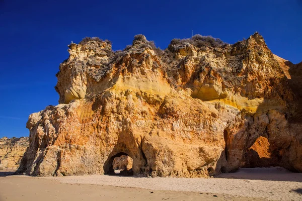 Algarve Portekiz Kıyısında Güzel Kaya Oluşumları — Stok fotoğraf