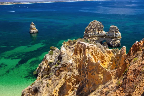 Belles Formations Rocheuses Sur Côte Algarve Portugal — Photo