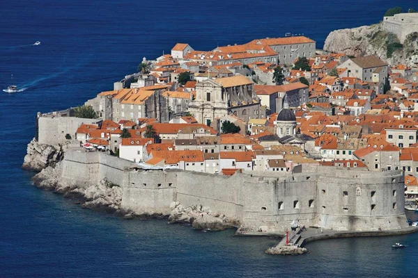 Vista Das Fortificações Velho Dubrovnik Croácia — Fotografia de Stock