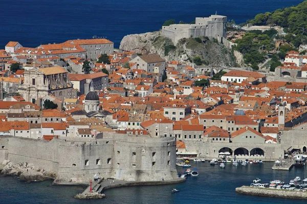 Vista Das Fortificações Velho Dubrovnik Croácia — Fotografia de Stock