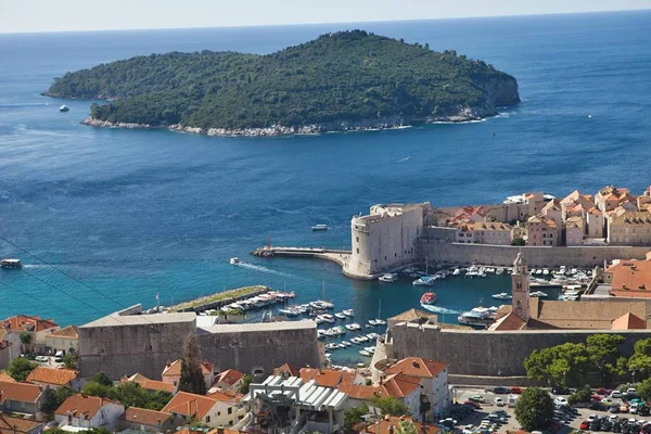 Velho Dubrovnik Fundo Ilha Lokrum Croácia — Fotografia de Stock