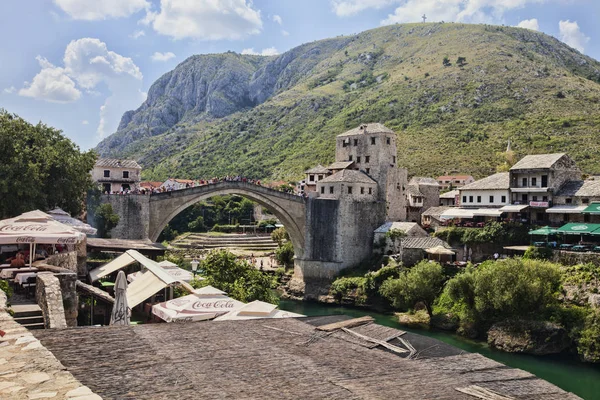 Popolare Ricostruito Ponte Vecchio Mostar Bosnia Erzegovina — Foto Stock