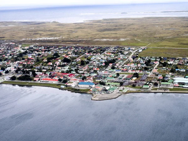 Uma Vista Aérea Stanley Falklands Malvinas — Fotografia de Stock