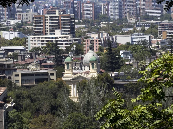 Spanoramic Θέα Από Κέντρο Του Σαντιάγο Της Χιλής Χιλή — Φωτογραφία Αρχείου
