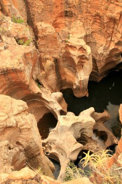 Blyde river canyon, Güney Afrika, mpumalanga, yaz peyzaj, kırmızı kayalar ve su