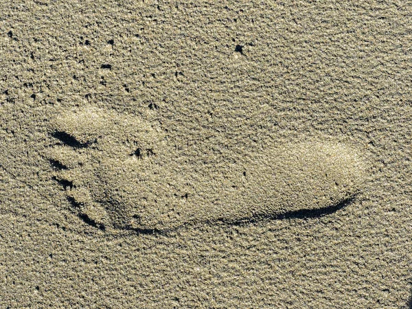 Women footprint in sand, Lady\'s mile beach Limassol, Cyprus