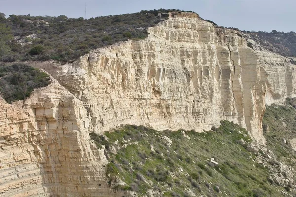 Acantilados Piedra Caliza Península Akrotiri Chipre —  Fotos de Stock