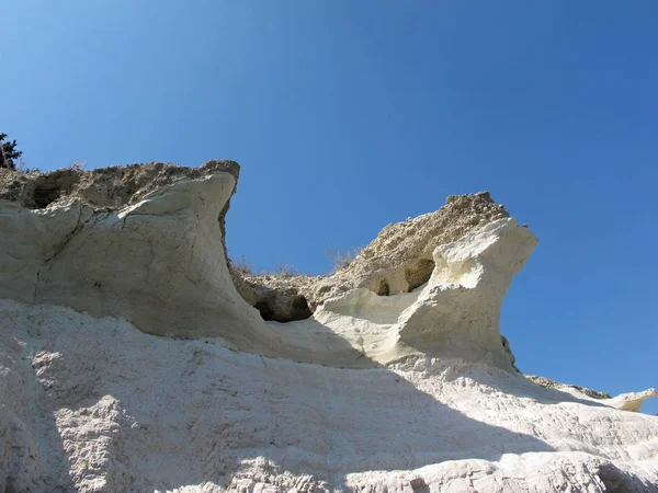 Roca Agrietada Costa Chipre — Foto de Stock