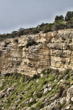 kireçtaşı kayalıklarla yarımadanın Akrotiri, Kıbrıs