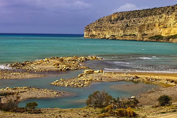 Acantilados Piedra Caliza Península Akrotiri Chipre —  Fotos de Stock