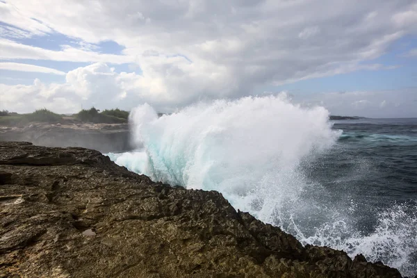 Wellen Turbulenten Meer Der Nähe Der Insel Limbongan Indonesien — Stockfoto
