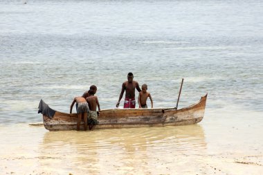   Balıkçılar bir teknede, Hint Okyanusu, Nosi olmak, Madagaskar bay, 