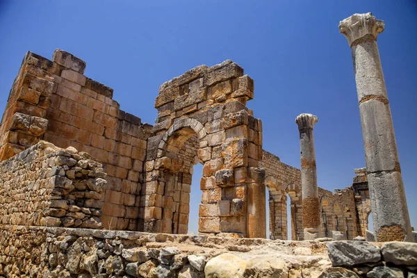 Volubilis Ruínas Cidade Histórica Idade Império Romano Marrocos — Fotografia de Stock