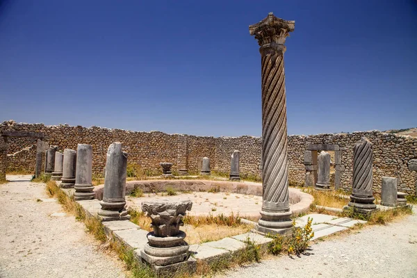 Volubilis Ruinas Ciudad Histórica Era Del Imperio Romano Marruecos —  Fotos de Stock