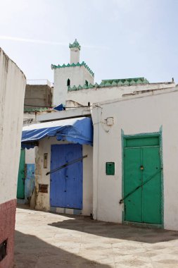 güzel Kuzey Fas Asilah Medine kapı boyalı