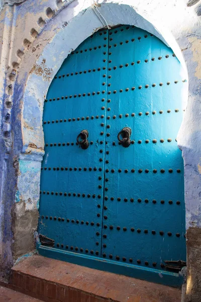 魅力的な青路地 シャウエン モロッコ — ストック写真
