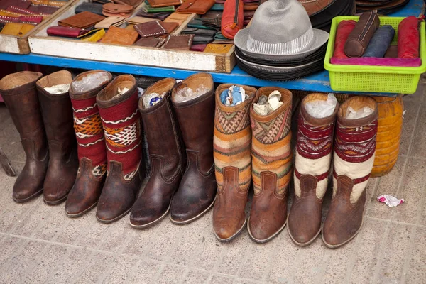 Handmade shoes at the bazaar, Morocco