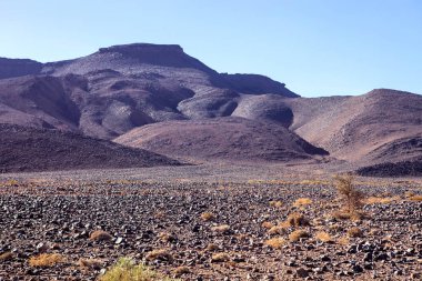 boş kayalık dağlık çölün ortasında Fas