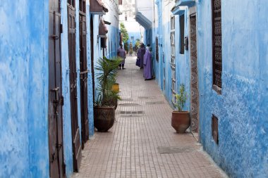 Asilah Kuzey Fas Medine mavi dar sokakları