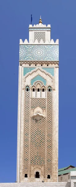 Minarete Bela Mesquita Hassan Segundo Casablanca Marrocos — Fotografia de Stock