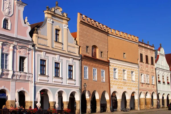 Fassade Eines Renaissance Hauses Hauptplatz Telc Tschechische Republik Unesco Stadt — Stockfoto